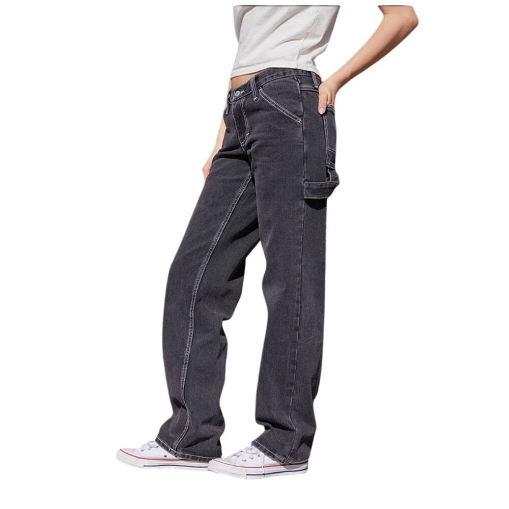 John Galt Womens Y2K Jeans Size S Streetwear Baggy Cargo Skater Carpenter